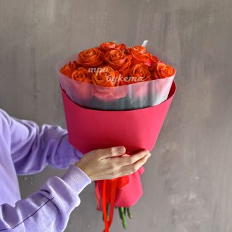 Букет из 9 оранжевых роз Эквадор Букет из 9 оранжевых роз Эквадор